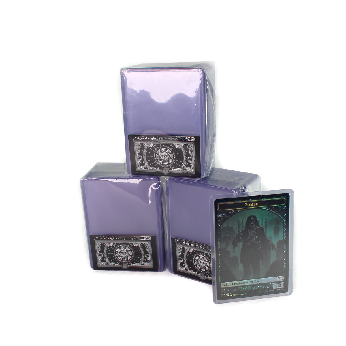 Perfect Fit toploaders holding inner-sleeved Magic: The Gathering cards