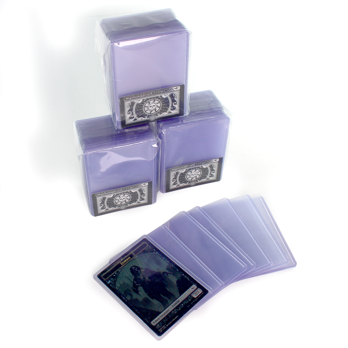 Stack of Perfect Fit toploaders for MTG Commander cards, 25 count pack