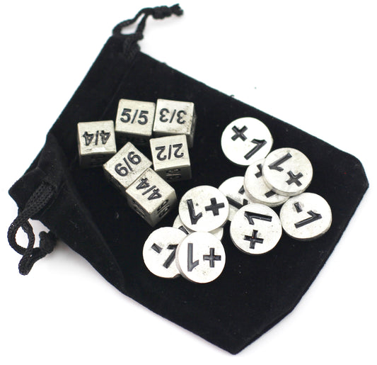 Token Dice And Counter Set With Black Resin